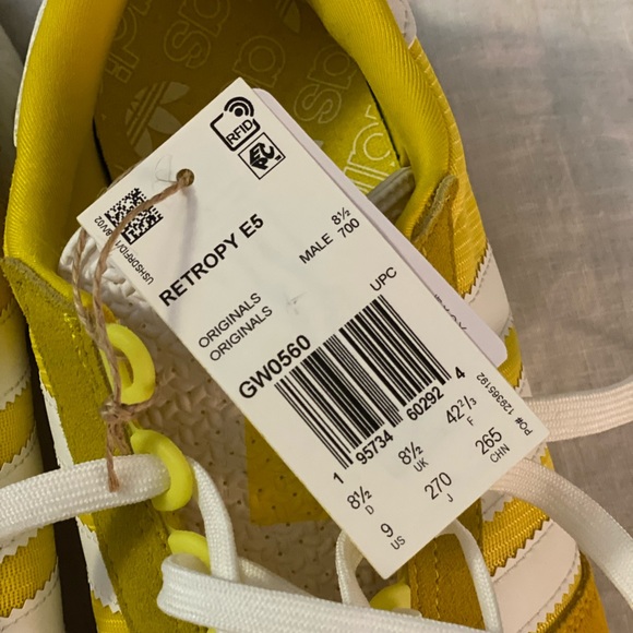 COPY - NWT Adidas Hazy Yellow Retropy E5, Men’s 9 - Picture 7 of 8